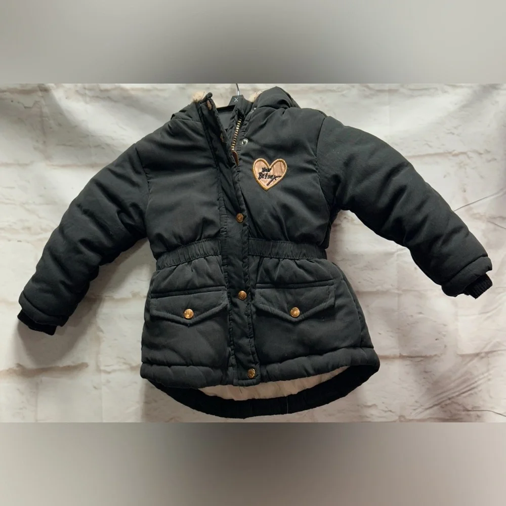Betsy Johnson fodder girl coat black and pink size 2T‎